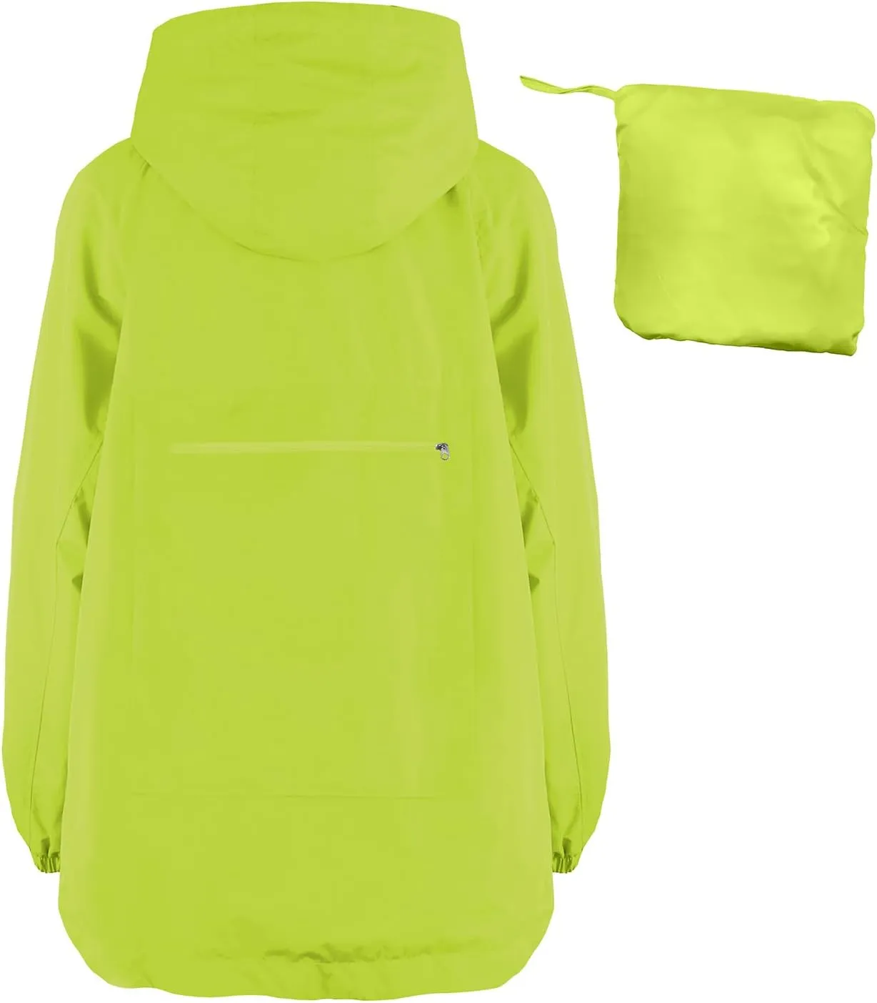 PESION Womens Waterproof Raincoat Lightweight Rain Jacket Trench Coat Hooded Windbreaker With Pockets for Outdoor