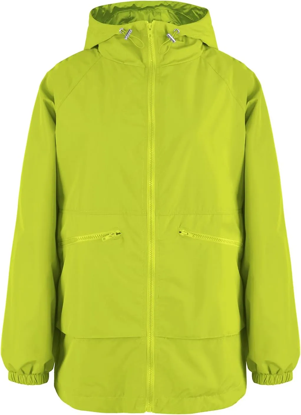 PESION Womens Waterproof Raincoat Lightweight Rain Jacket Trench Coat Hooded Windbreaker With Pockets for Outdoor