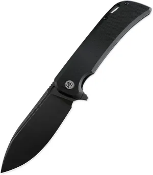 Petrified fish PFB05 Tunny Folding Knife,3.86" 14C28N Steel Satin Blade G10 Handle Folding knife for EDC Camping Outdoor (Black Black Stonewashed)