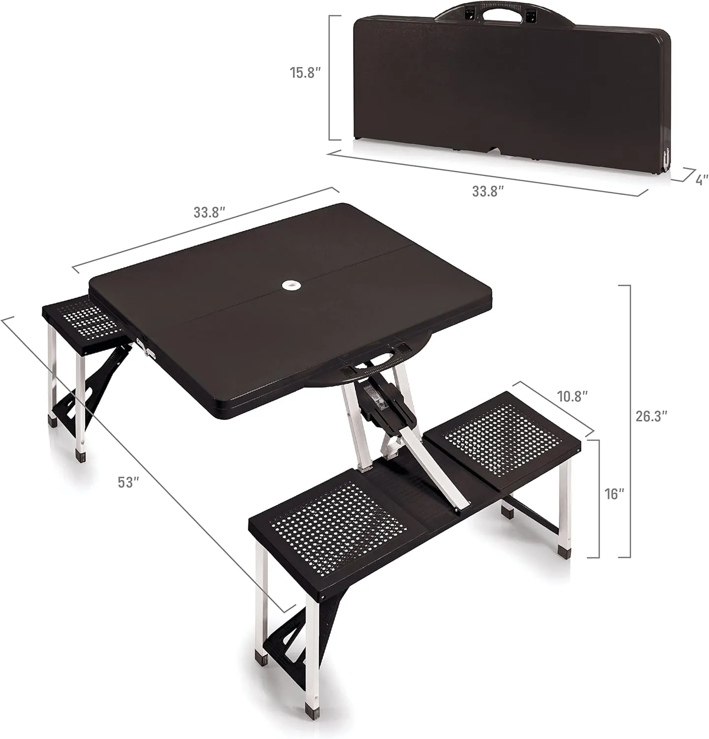 PICNIC TIME NHL Unisex-Adult NHL Picnic Table Portable Folding Table with Seats