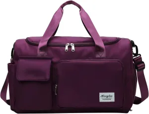 Pink Gym Bag with Shoes Compartment,28L Duffel Bag Men,Duffle Bag for Yoga Sports Travel Workout