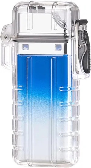 Plasma Arc Lighter Waterproof and Windproof Flameless Electric Lighter Rechargeable USB Lighter, for Cigarette/Cigar,Candle，Survival，Camping，Backpacking，Hiking (Color : Blue)