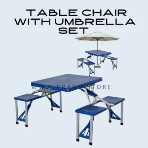 Plastic Blue Table And Chair Set Folding Table outdoor table chair with umbrella