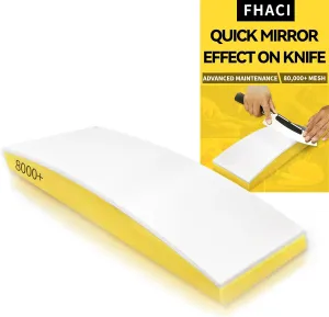 Polishing Stone for fast mirror finish, 80,000  mesh, new material for advanced knife care and precision honing, for knife collectors and professional chefs (Sharpening stone - curved)