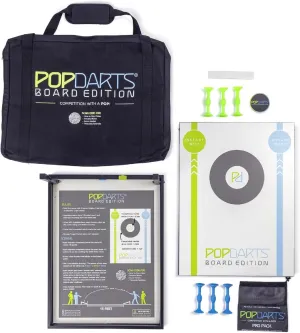 Popdarts Board Edition Set - Backyard, Indoor and Outdoor Game - Great Cornhole Alternative - Includes 2 All-Weather Boards, Original Set, Travel Case, and Score Keeper