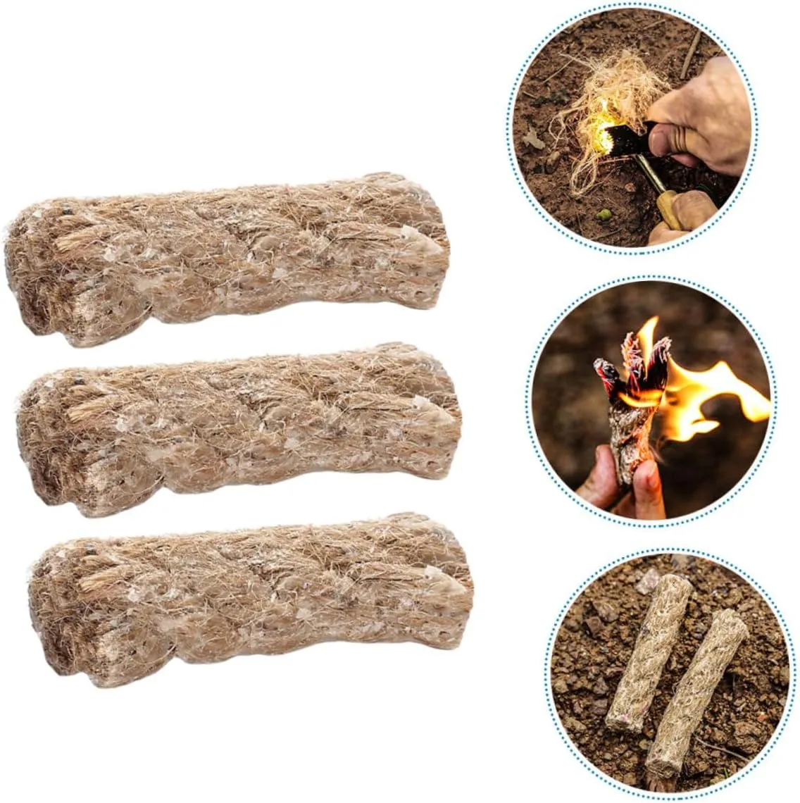 POPETPOP 6 Pcs Outdoor Lighting Rope Natural Rope Barbecue Tools Camping Ropes Fire Starter for Outdoor BBQ Fire
