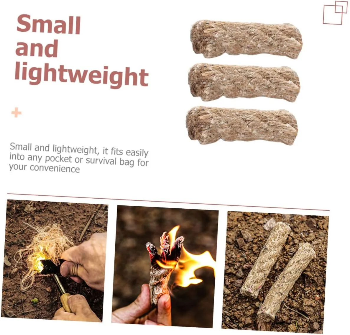 POPETPOP 6 Pcs Outdoor Lighting Rope Natural Rope Barbecue Tools Camping Ropes Fire Starter for Outdoor BBQ Fire