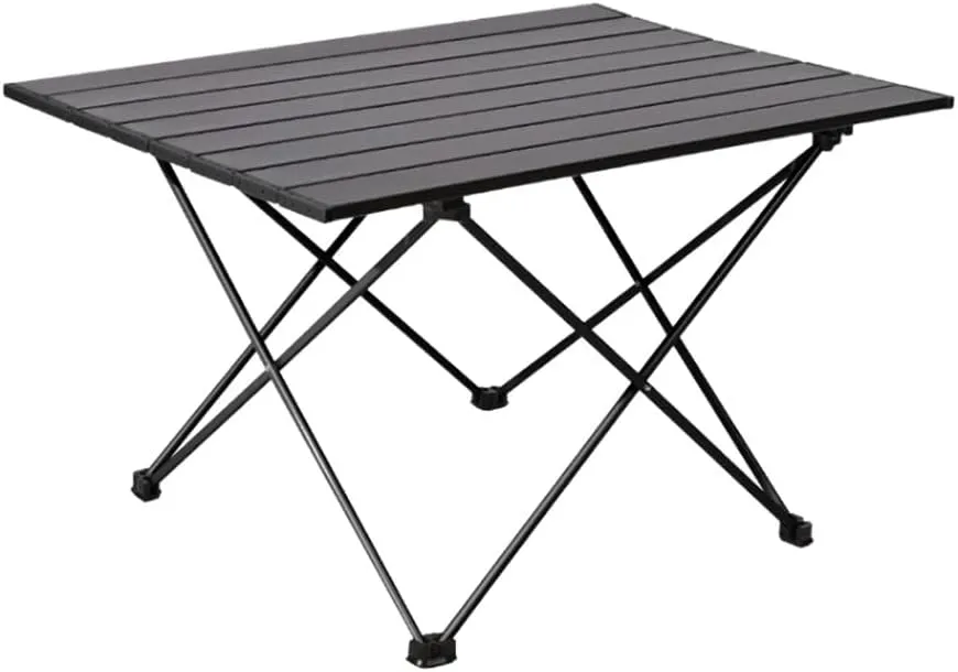 Portable Camping Side Table, Ultralight Aluminum Folding Beach Table with Carry Bag for Outdoor Cooking, Picnic, Camp, Boat, Travel (Trumpet)