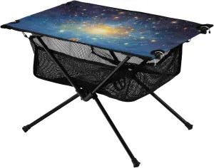 Portable Camping Table Glaring Stars in Sky Outdoor Foldable Camp Tables for Outside, Camping, Hiking, Tailgating