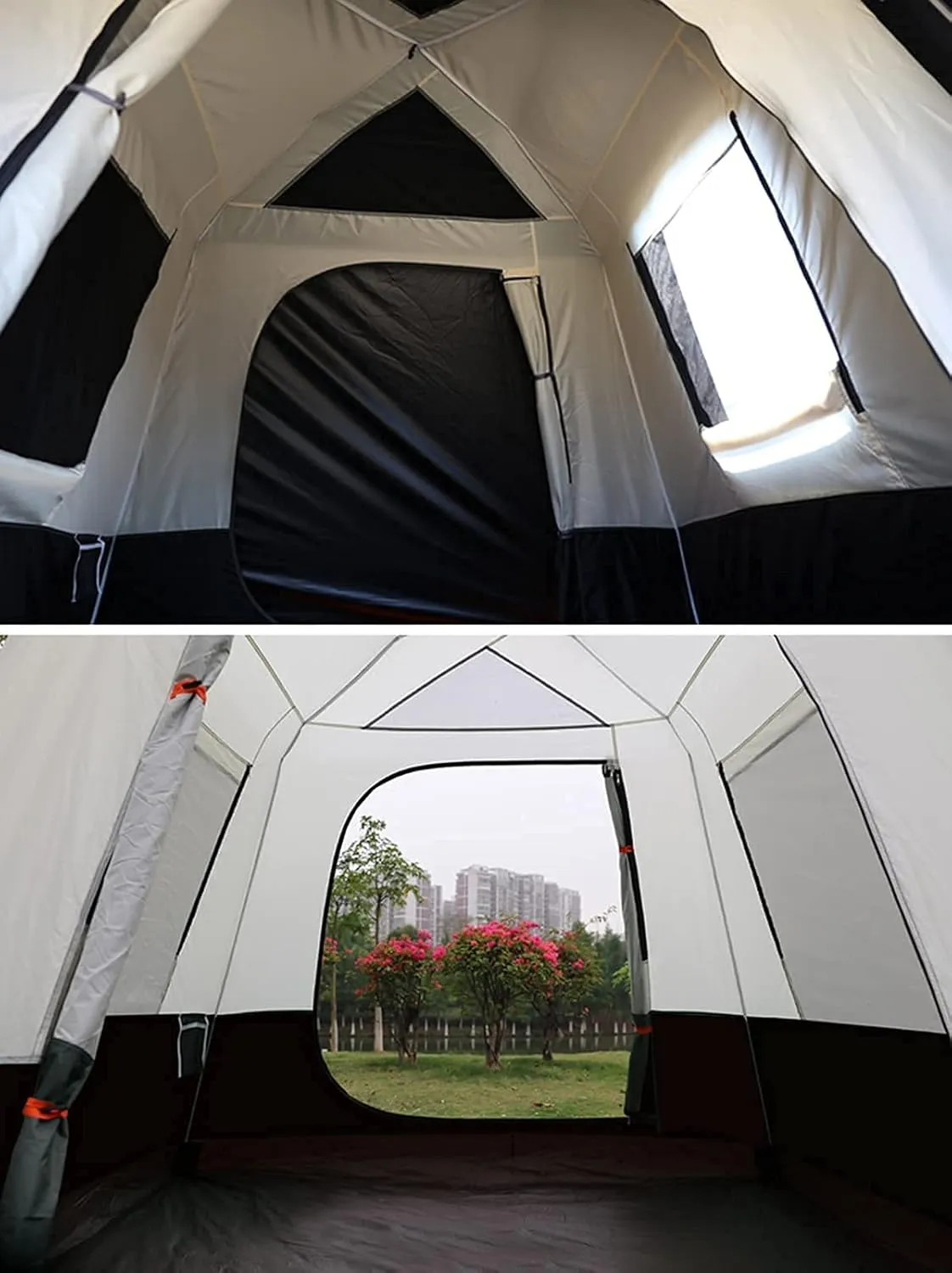Portable Campitents Shelter Portable Waterproof Hold 3-4 Persons Instant Setup Pop up Tent with Top Rainfly Doors Mesh Protection Carry Bagfor Campihikimountaineering (Brown a)