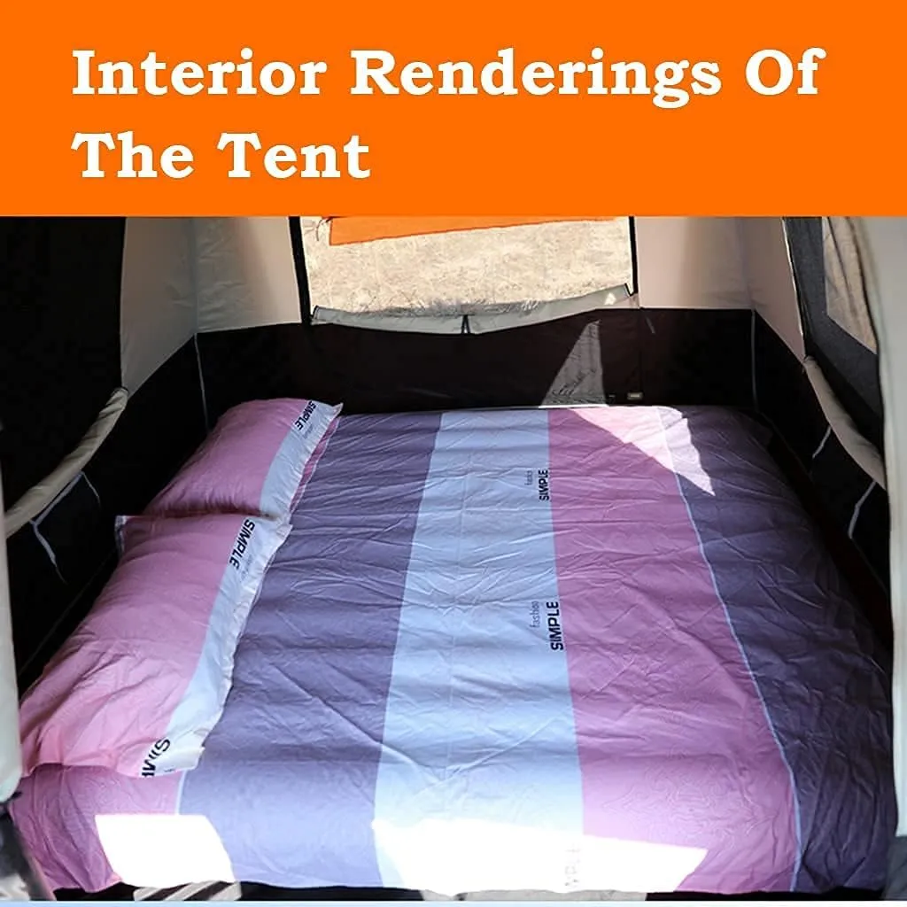 Portable Campitents Shelter Portable Waterproof Hold 3-4 Persons Instant Setup Pop up Tent with Top Rainfly Doors Mesh Protection Carry Bagfor Campihikimountaineering (Brown a)