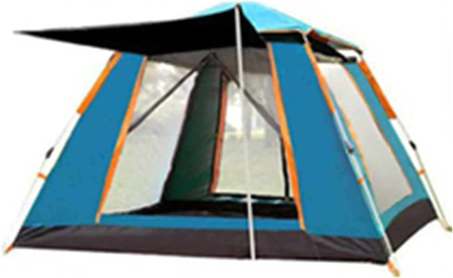 Portable Campitents Shelter Portable Waterproof Hold 3-4 Persons Instant Setup Pop up Tent with Top Rainfly Double Doors Mesh Protection for Campihikimountaineering/Blue/98.4 * 98.