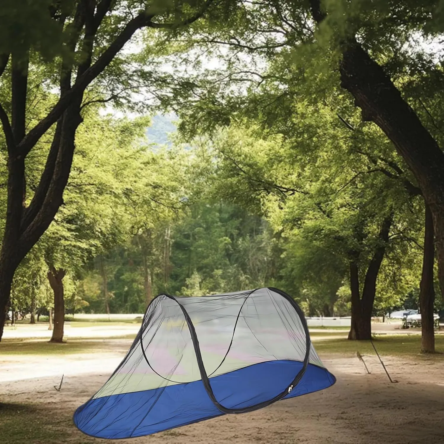Portable Clear-Top Pop-Up Mosquito Tent with Black Base | Large 78"x28"x28" Dome for Camping & Outdoors | Instant Setup Bug Net​
