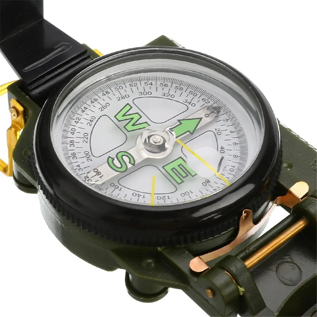 Portable Compass Outdoor Camping Folding Lens Compass Survival Precise Pointing Expedition Tools