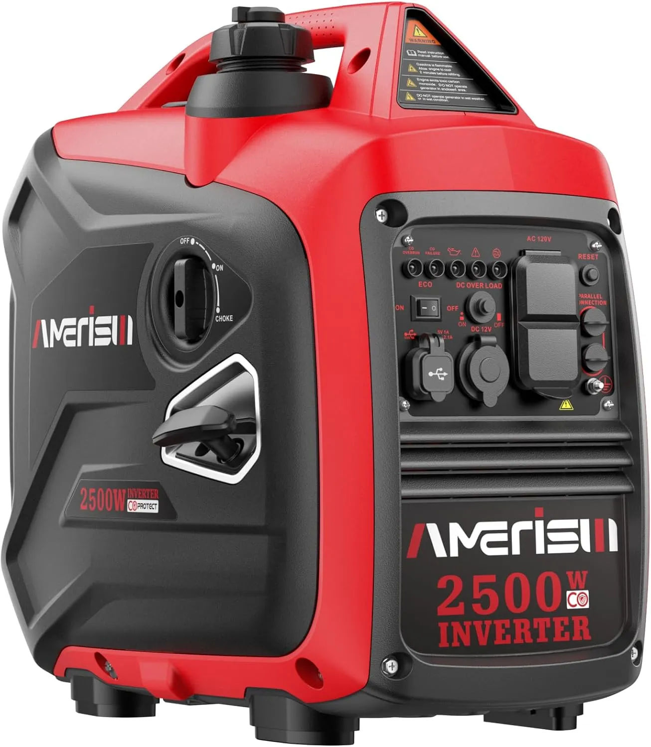 Portable Inverter Generator 2500W Gas Powered, Long Runtime Gas Generator for Home Backup, Emergency, Camping, EPA Compliant 2025 Version