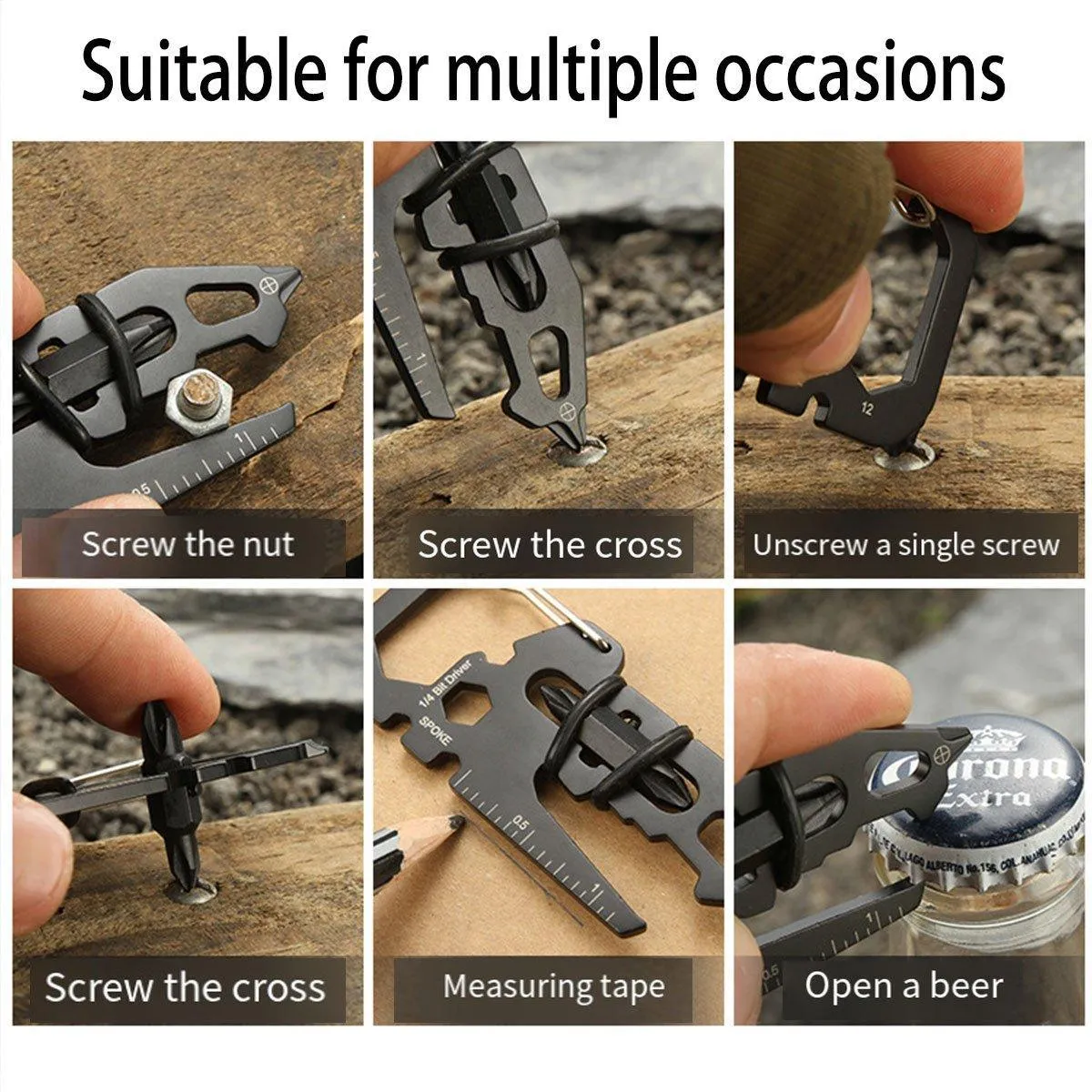 Portable Multifunctional Tool Card Outdoor Survival Combination Tool for Home