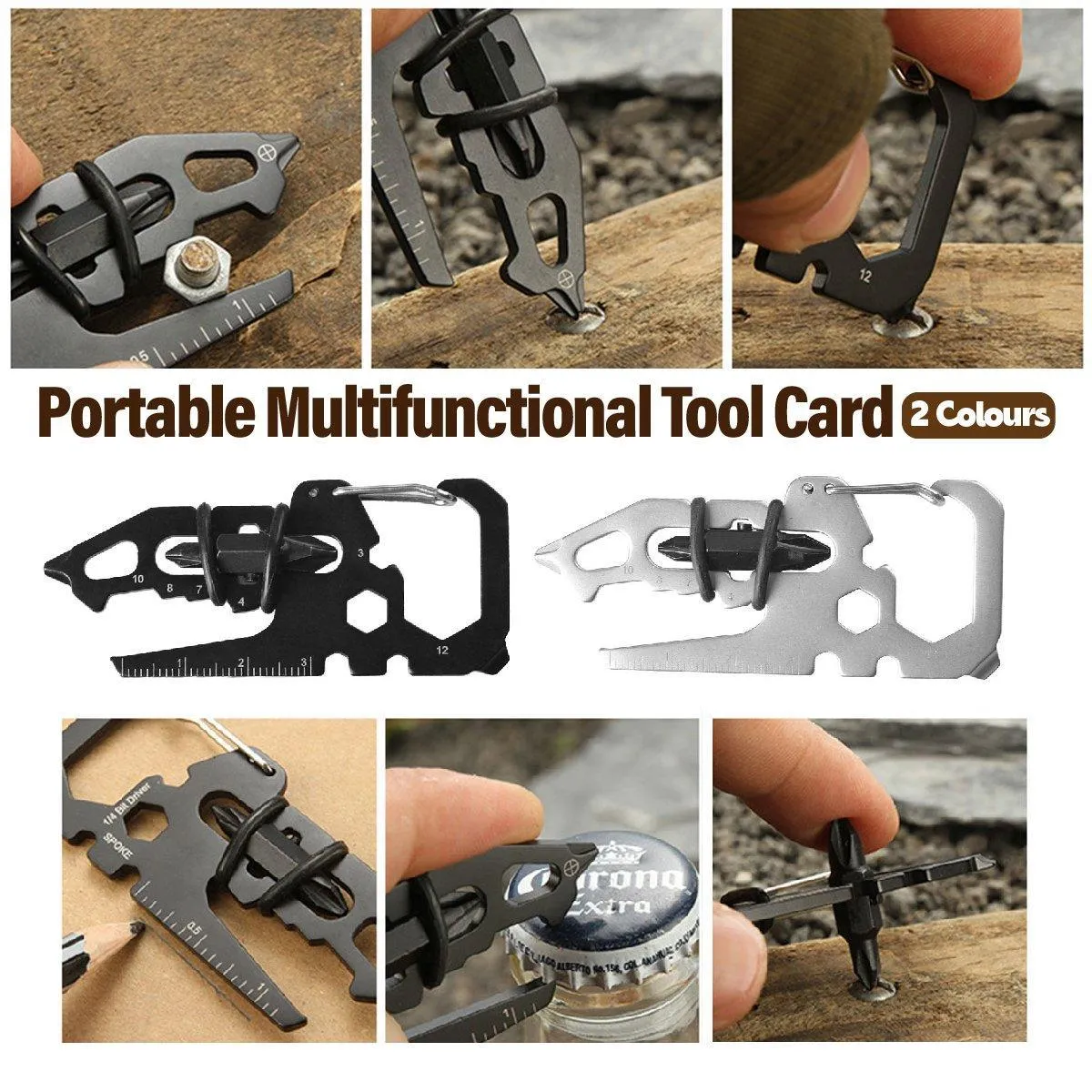 Portable Multifunctional Tool Card Outdoor Survival Combination Tool for Home
