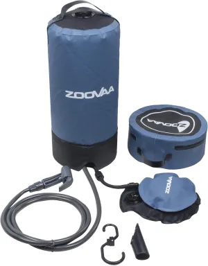 Portable Outdoor Shower Bag w/Foot Pump & Spray Head – Long 6.5’ Hose, Solar Heating Air Pressure Shower for Camping RV Travel Beach Hiking Backpacking w/Carrying Case (3 Gallon/ 11 Liter)
