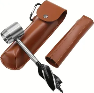 Portable Outdoor Survival Woodworking Tools, Spiral Drill bits, Jungle Survival Tools, Manual Drilling and Punching Tools for Settlers, Camping, Outdoor Hiking Trips