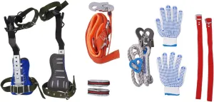 Portable Tree Climbing Spike Set, with Adjustable Climbing Non-Slip Pedal, Safety Guard, for Picking Fruit, 330lbs Load capacity