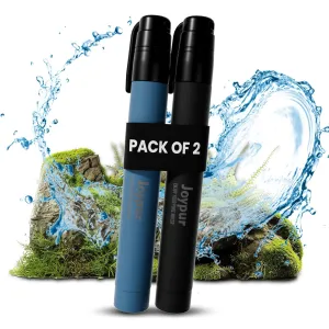 Portable Water Filter Straw Survival,Essential Camping & Hiking Gear,Water Purification Straw for Travel, Biking and Emergency Preparedness(2 Pack,Blue Black)
