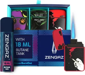 Prefilled 3 Pack Cool Torch Lighters - Refillable Butane Lighter, Windproof Jet Flame, Rubberized Matte Finish, No Flint for Men & Women Plus Free 18ML Refill, 4:20 Callin, 3-Count