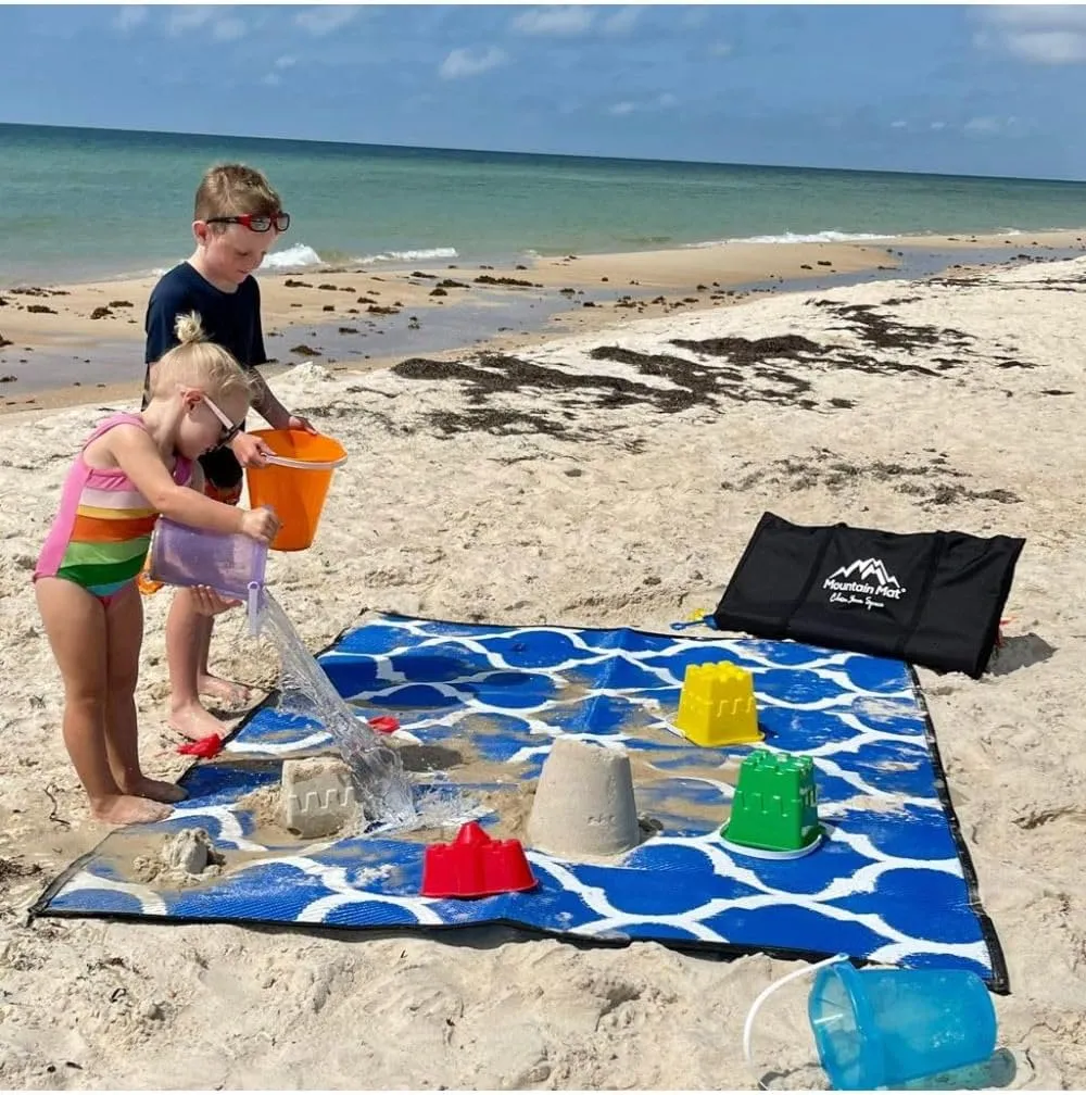 Premium Outdoor RV Patio Mat – Extra Thick 5mm Recycled Polypropylene Rug – Heavy-Duty, Waterproof, Reversible – Luxury Mat for Camping, Beach, Deck, Campsite