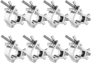 Premium Truss Clamp Stage Lights, 8PCS for DJ Lighting, Fit 30-35mm OD Tube/Pipe, 165lb Load Capacity
