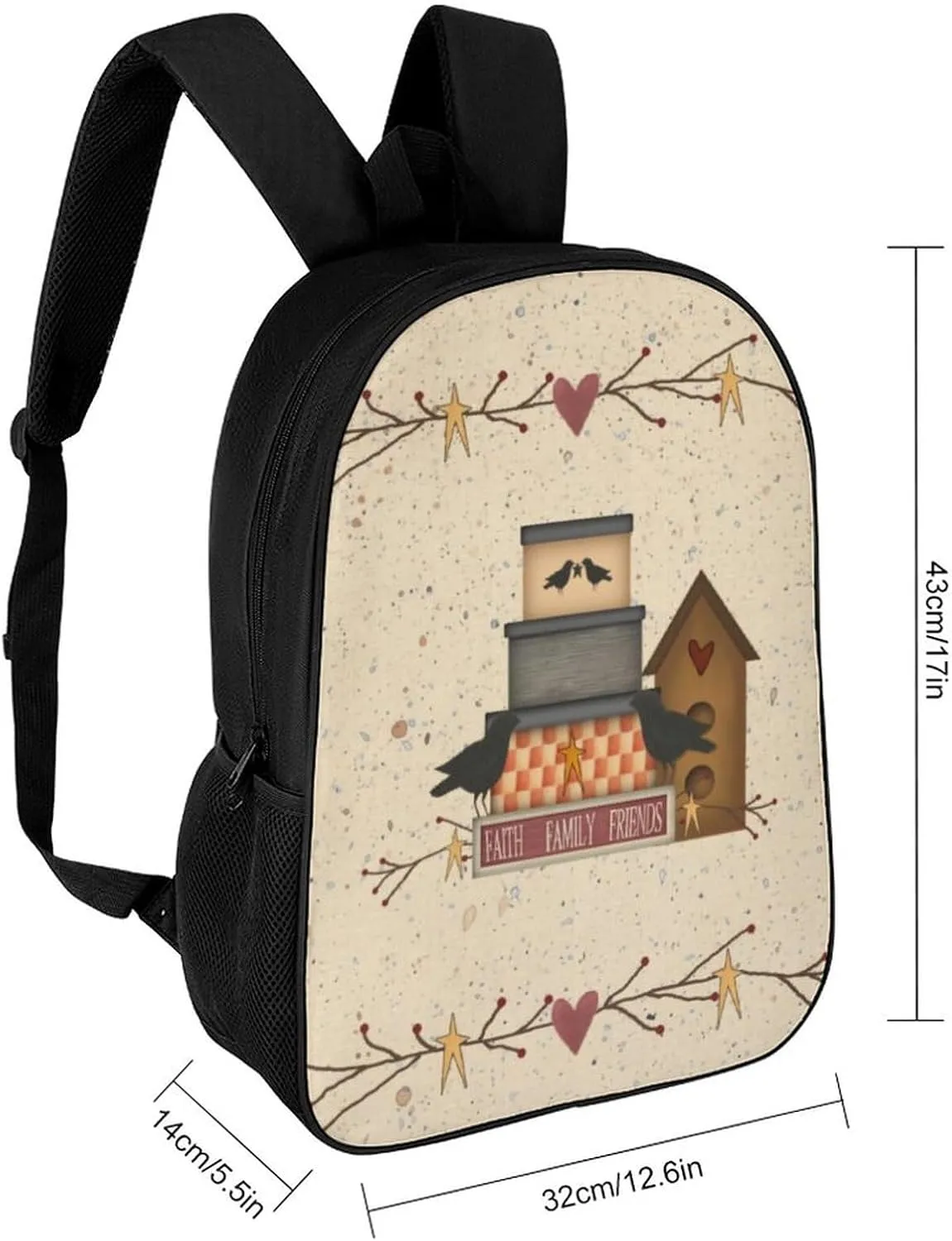 Primitive Faith Family Friends Classic Large Capacity Comfortable Backpack