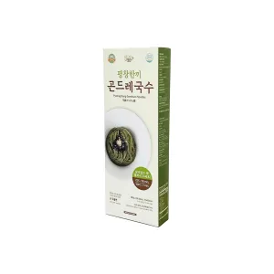 Pyeongchangfarm Natural Food Pyeongchang Gondre Noodles, Non fried Cold Noodle, Korean Food 곤드레국수 300g (10.58oz) - Soy Sauce