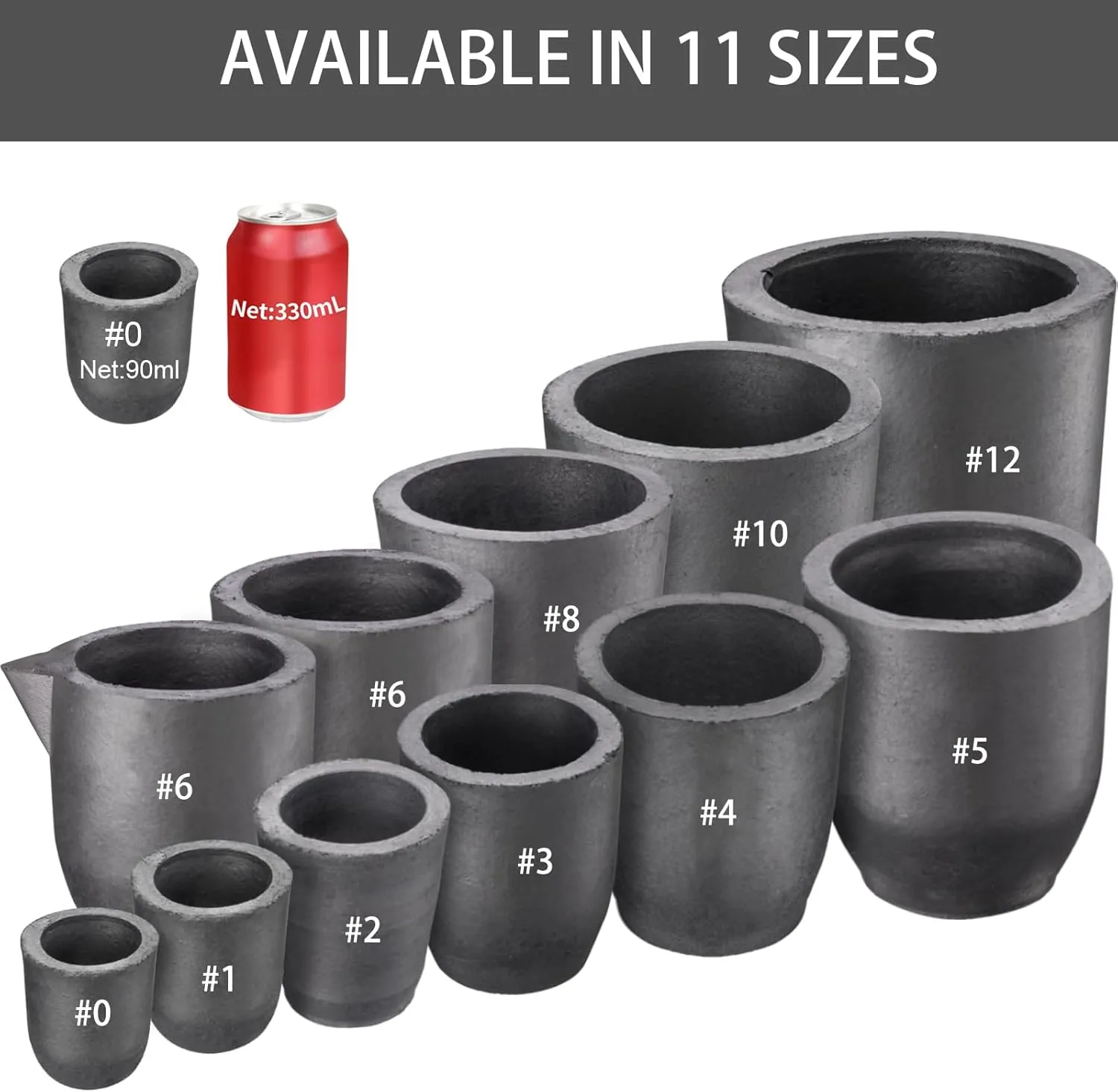 QNK #4 4kg Clay Graphite Crucible for Melting Metal Copper Casting Gold Refining Silver Brass Aluminum Black Foundry Cup