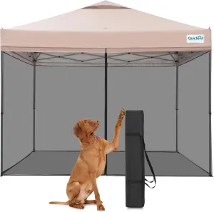 Quictent 10x10 Pop Up Screened Canopy Tent, Instant Setup Gazebo for 1 Person with Netting, Portable & Compact, Waterproof & UV Protection, Ideal for Camping, Beach, Parties, and Outdoor Events