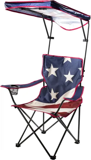 Quik Shade U.S. Flag Shade Folding Chair, 0.8'L x 0.8'W x 1.3'H, American Pride