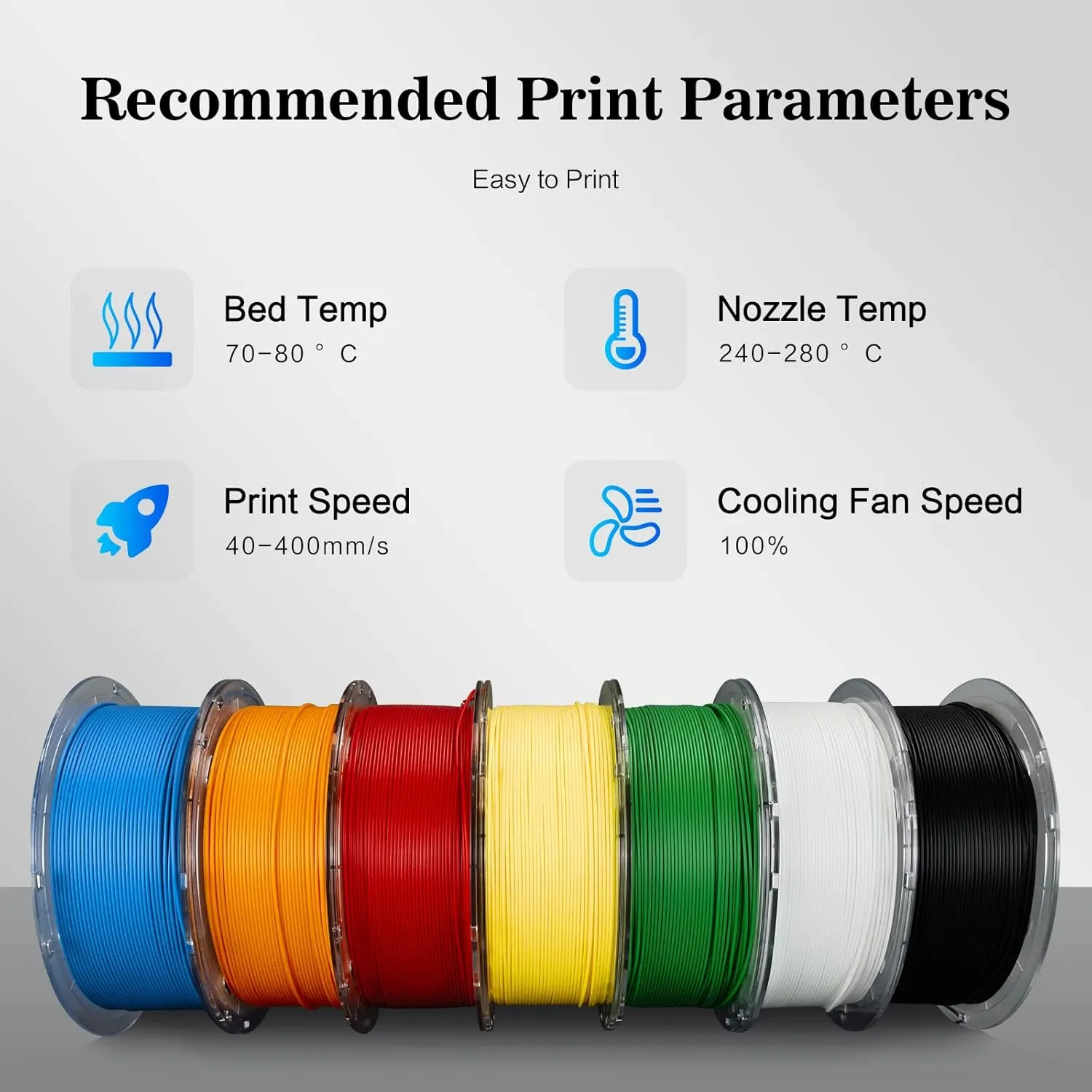 R QIDI TECHNOLOGY PETG-Tough 3D Printer Filament, Toughness PETG Filament 1.75mm, 3D Printing Filament 1kg Spool(2.2lbs), Suitable for Hyper Speed Printing, Fit Most FDM 3D Printer, Black