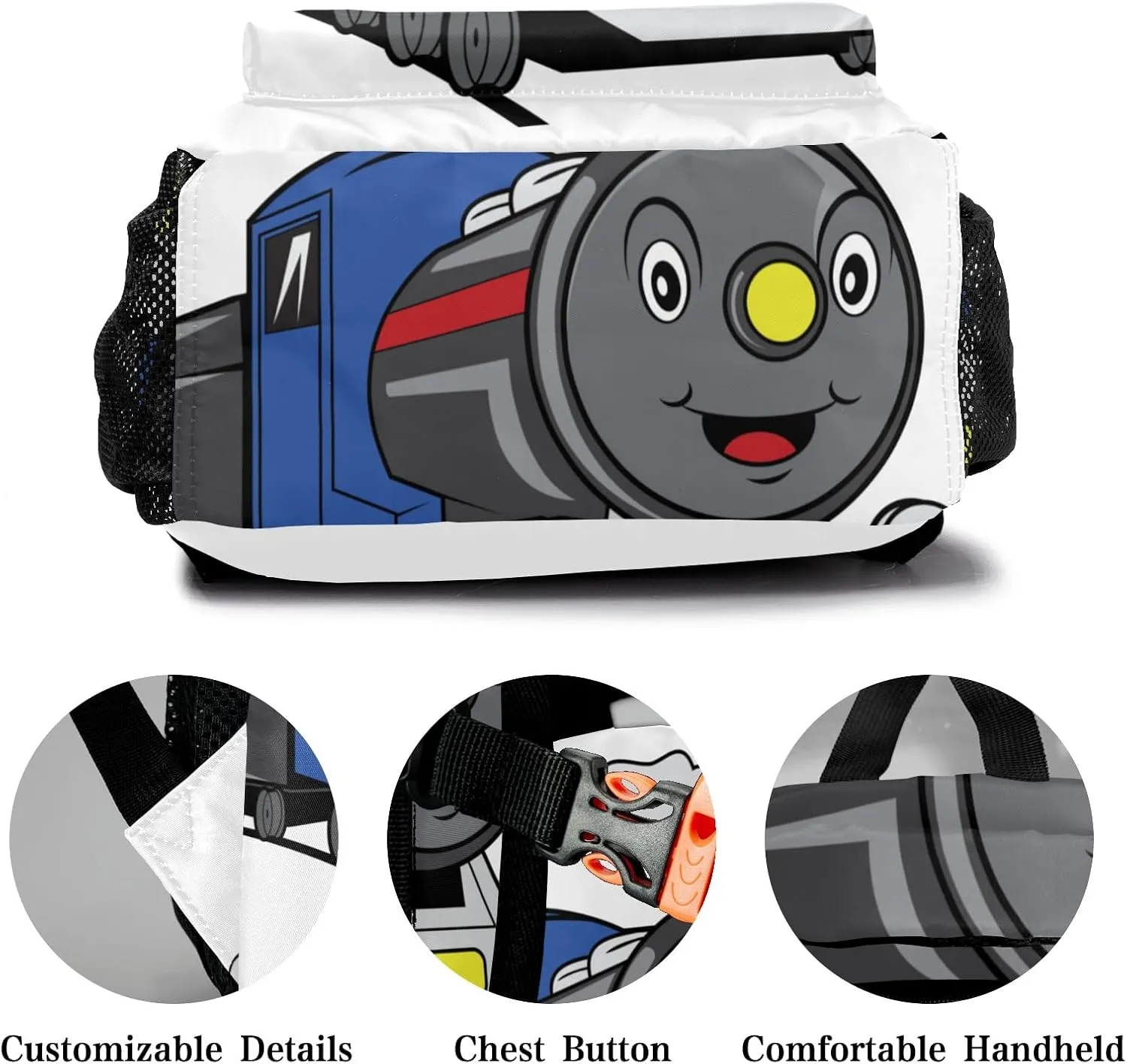 Rail Train Personalized Kids School Backpack Custom Name for Boys Girls Primary Daypack Bookbag Travel Bag