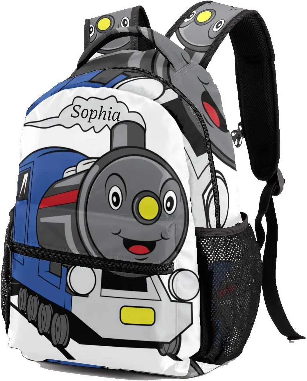 Rail Train Personalized Kids School Backpack Custom Name for Boys Girls Primary Daypack Bookbag Travel Bag
