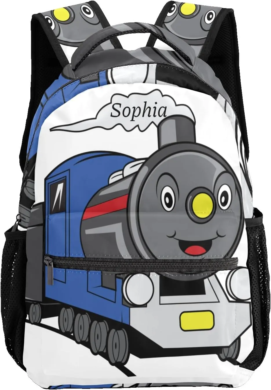 Rail Train Personalized Kids School Backpack Custom Name for Boys Girls Primary Daypack Bookbag Travel Bag