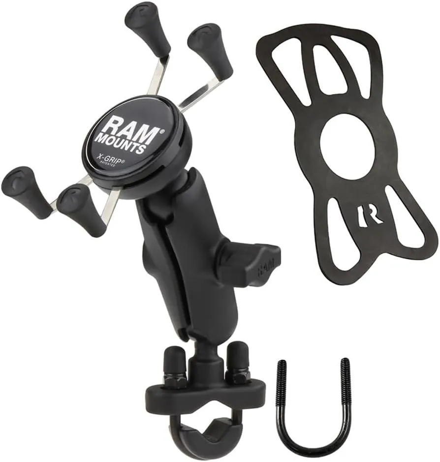 RAM Mounts X-Grip Phone Mount with Handlebar U-Bolt Base RAM-B-149Z-UN7U , Medium Arm for Motorcycle, ATV/UTV, Bike