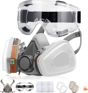 RANKSING Respirator Mask with Filters and Safety Glasses to Against Dust Gases while Painting Spraying