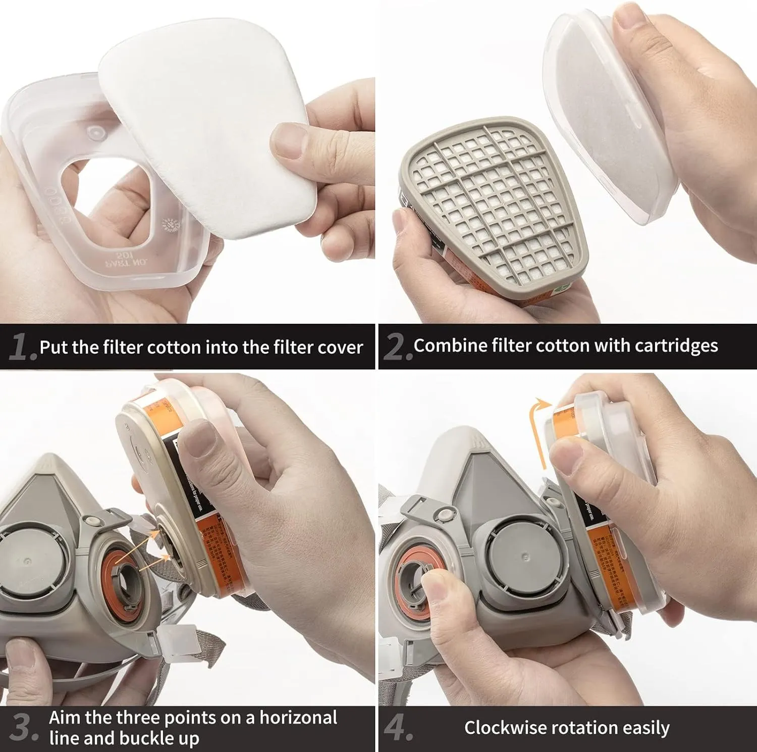 RANKSING Respirator Mask with Filters and Safety Glasses to Against Dust Gases while Painting Spraying