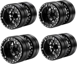 RCLIONS 4PCS 1.9" Dually Beadlock Wheels RC Aluminum Rims for 1/10th AXIAL SCX10 SCX10 II TRX4 TRX6 G63 Flatbed Hauler RC Crawler Car Upgrade Parts
