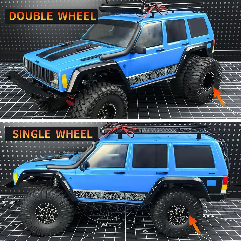 RCLIONS 4PCS 1.9" Dually Beadlock Wheels RC Aluminum Rims for 1/10th AXIAL SCX10 SCX10 II TRX4 TRX6 G63 Flatbed Hauler RC Crawler Car Upgrade Parts