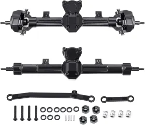 RCLIONS Aluminum Front&Rear Axles  4mm Extended for Axial SCX24 Deadbolt Dodge Power Wagon Gladiator 1/24th RC Crawler Car Upgrades Parts