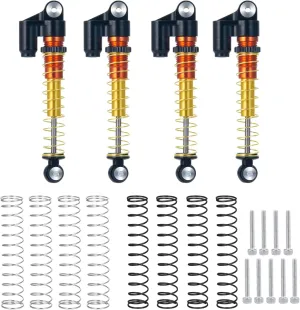 RCLions RC Shocks 43mm Adjustable Absorber Damper for All 1:24th Axial SCX24 Deadbolt Base Camp Lexus Dooge Gladiator RC Crawler Car Upgrades (Black)