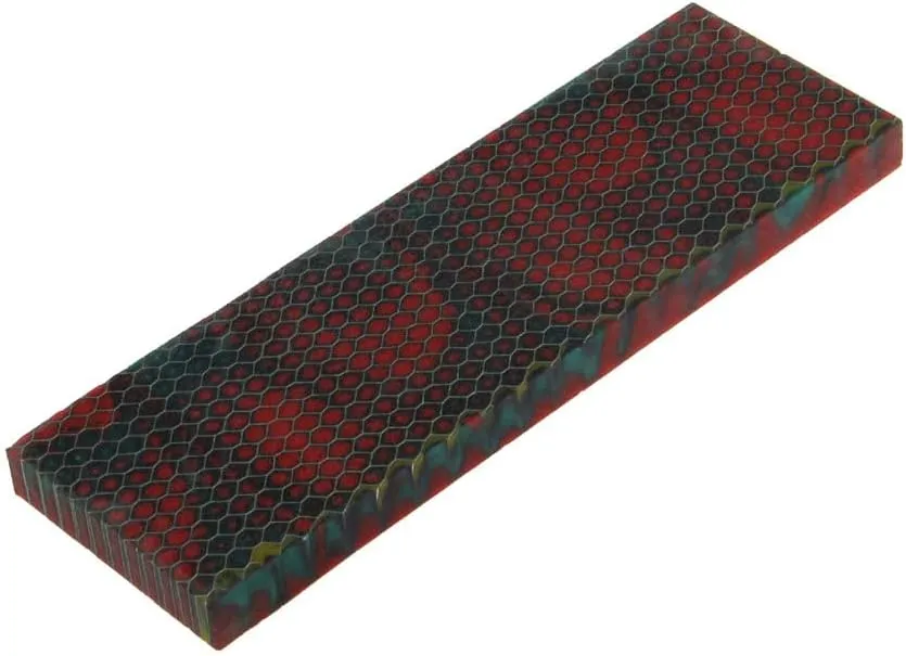 RECHERE 1pcs Knife Handle Scale Slabs Grips C-Tek Resin Snakeskin Honeycomb Pattern Multicolor Knives Sword Gun Making Material 120X40X8mm