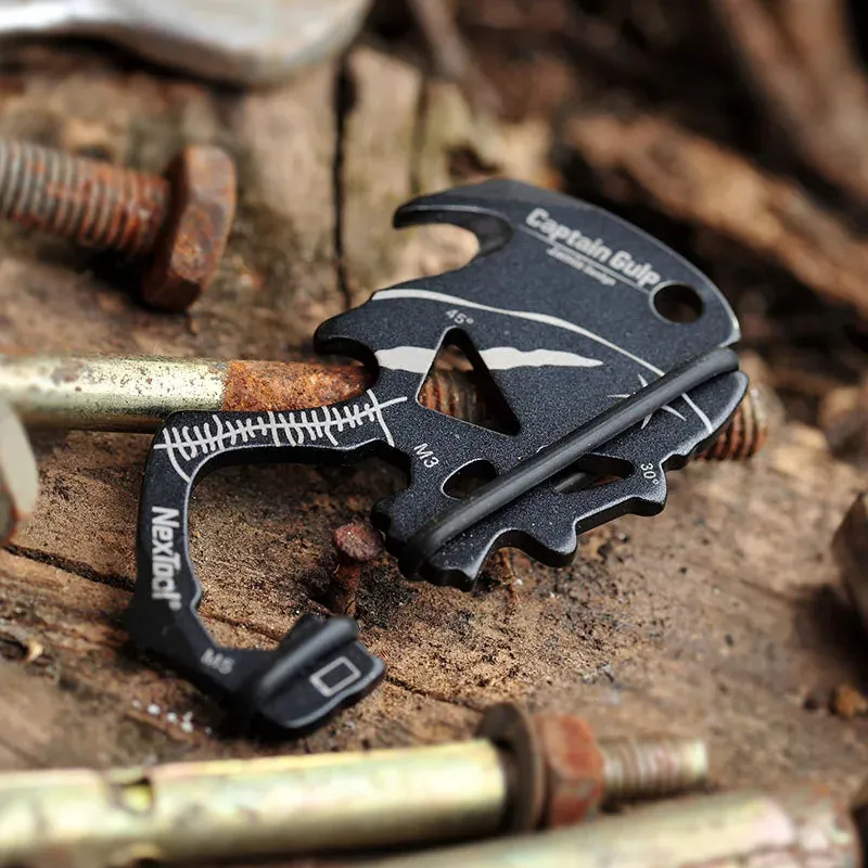Recon GS2U NexTool Multi Function EDC Keychain Skull Captain Gulp Box Opener Credit Card Multi Tool