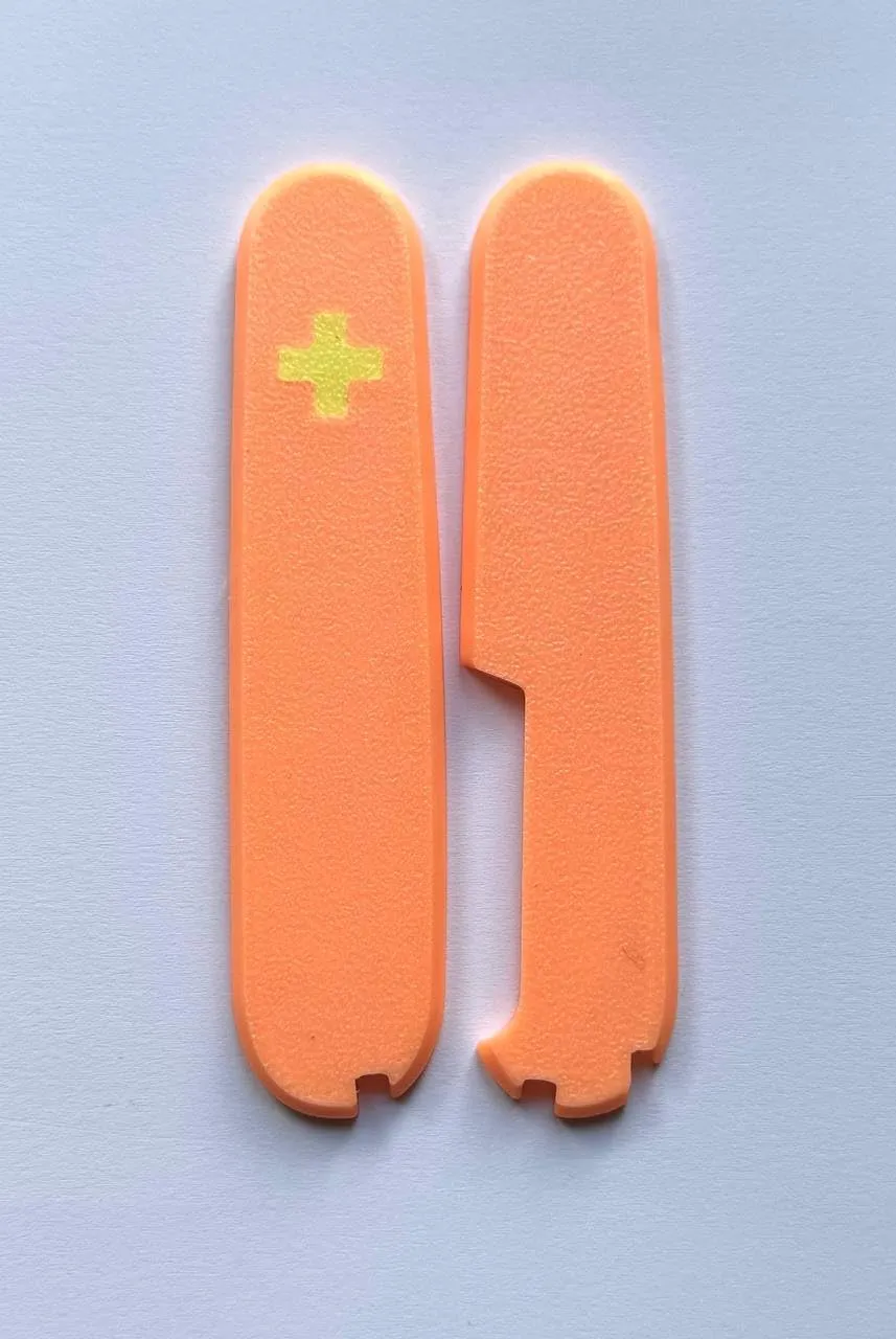 Replacement Covers For Victorinox Scales Plus 91mm Plastic Handles With Toothpick Tweezers And Ballpoint Pen Glow In The Dark (Orange)