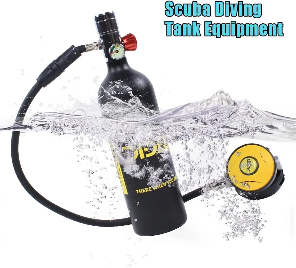 Reusable Mini Scuba Tank Within - Breathing Capacity for 15-20 Minutes,Underwater Dive Portable Lungs Deepest 32.8ft Scuba Diving Gear.