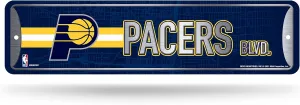 Rico Industries NBA Metal Street Sign Metal Street Sign 4" x 15" Home Décor - Bedroom - Office - Man Cave