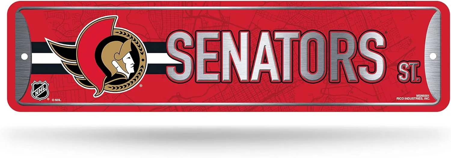 Rico Industries NHL Colorado Metal Street Sign Metal Street Sign 4" x 15" Home Décor - Bedroom - Office - Man Cave